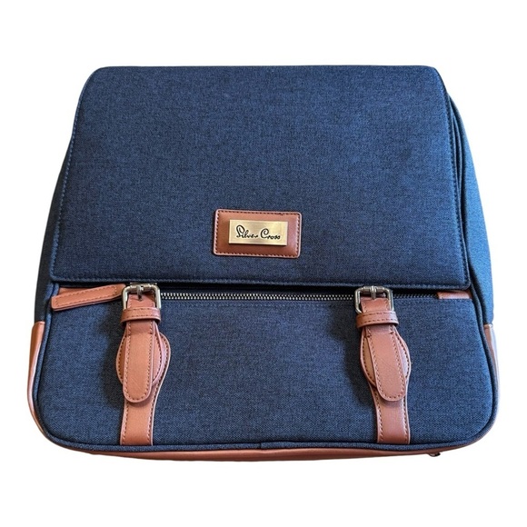 Silver Cross Wave Stroller Diaper Bag in Heathered Navy NWOT - Picture 1 of 8